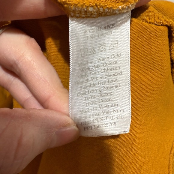 Everlane The‎ Weekend Tiered Midi Dress Large L Mustard Flowy Casual Everyday - Picture 8 of 9